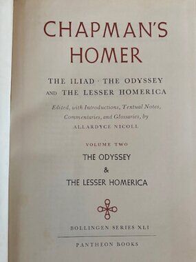 THE ODYSSEY 1956 George Chapman / CHAPMAN'S HOMER VOLUME TWO, HC, VG Condition
